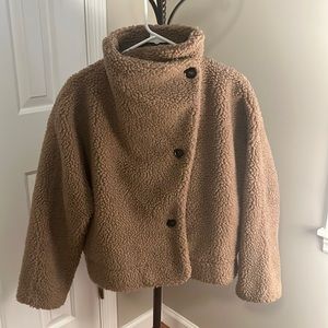 Lush brand cropped teddy jacket
